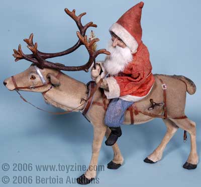 Santa Riding Reindeer Clockwork